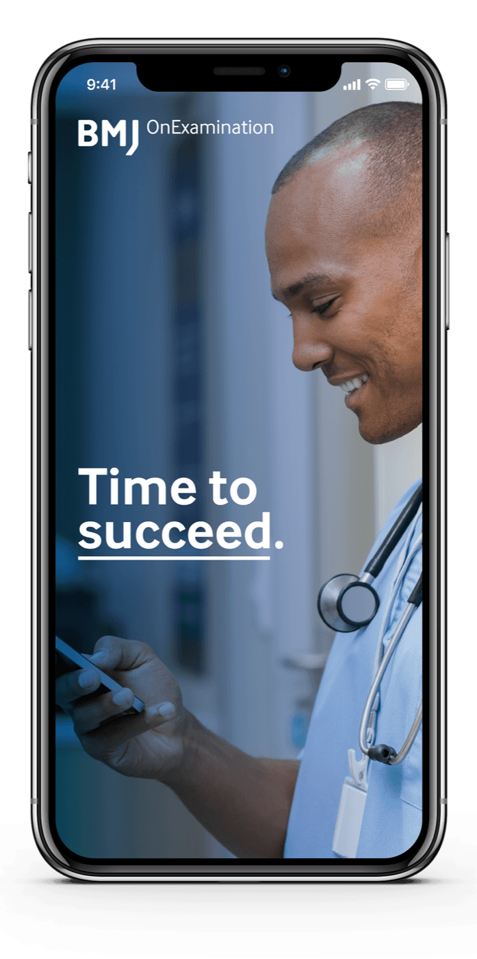 BMJ OnExamination mobile app opening screen