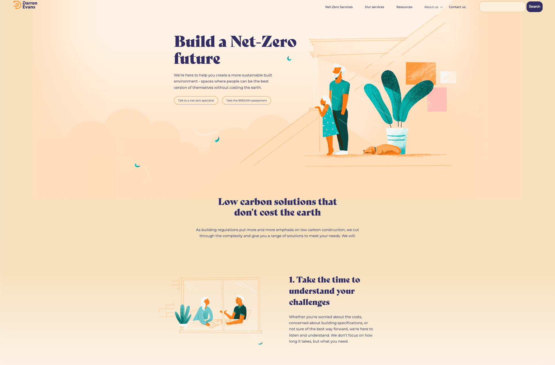 Darren Evans net-zero services website design